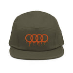 Orange Dripping Rings Five Panel Cap