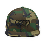 Camo Black Dripping Rings Snapback Hat