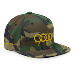 Camo Yellow Dripping Rings Snapback Hat