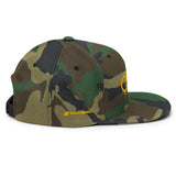 Camo Yellow Dripping Rings Snapback Hat