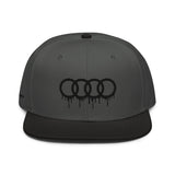 Black Dripping Rings Snapback Hat