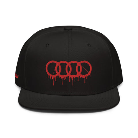 Red Dripping Rings Snapback Hat