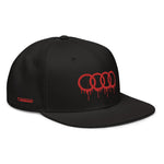 Red Dripping Rings Snapback Hat