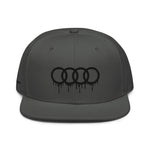 Black Dripping Rings Snapback Hat